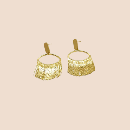 Chandelier Style Earrings, 18k Gold Plated, Copper Base