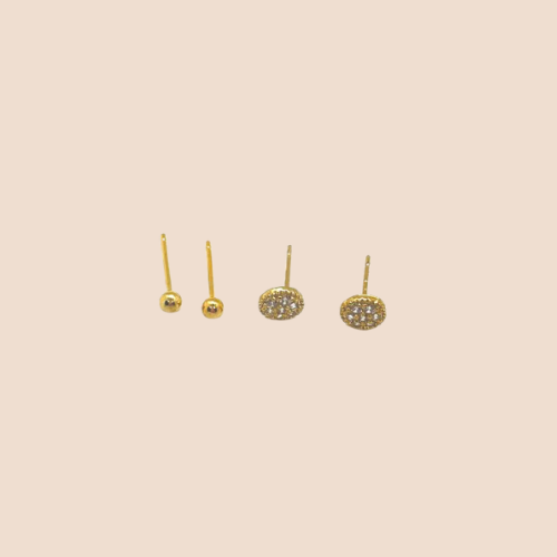 Gold-Plated Mini Ear Stud Set